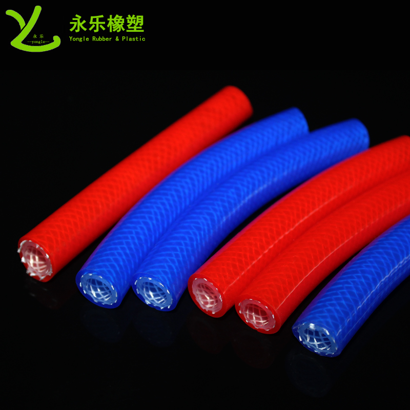 Two color woven silicone hose
