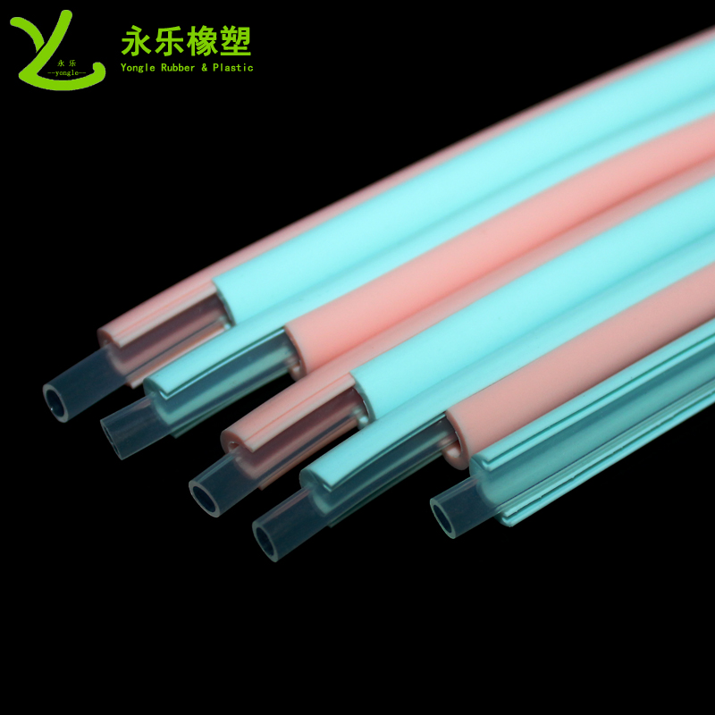 Dual color buckle silicone straw