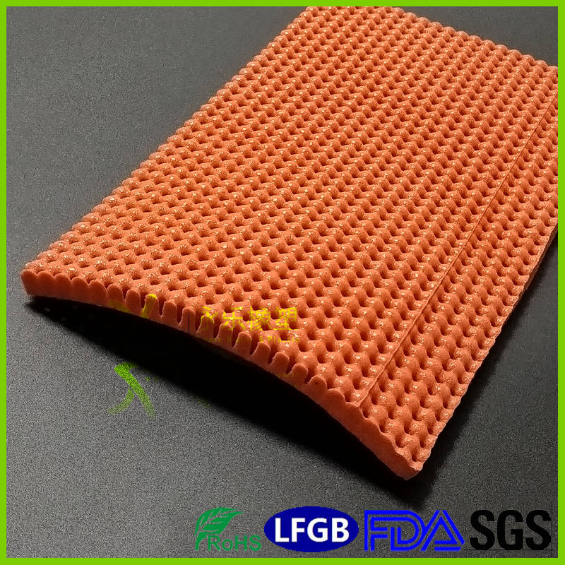 Irregular molded silicone foam sheet